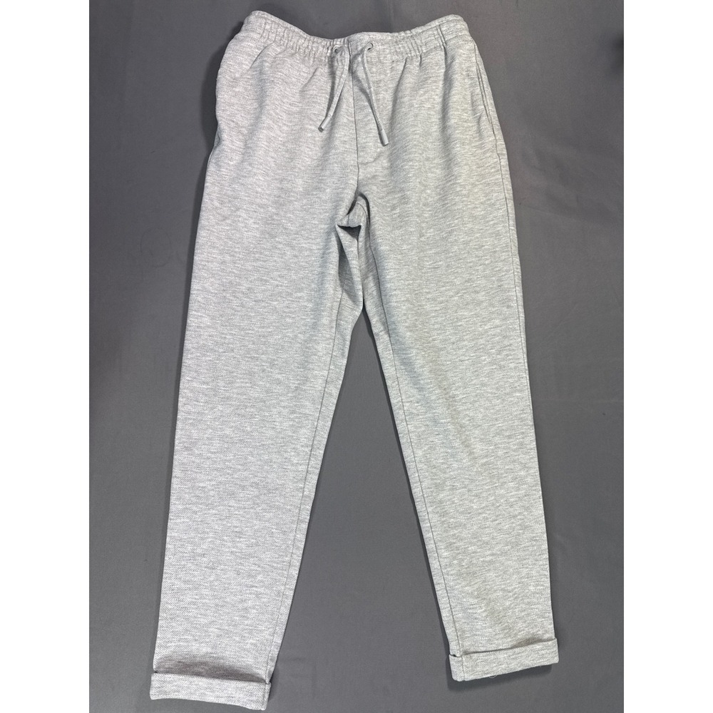 Zara Men Grey Textured Jogger Pants Elastic Drawstring Waist Size S MEX 30